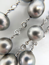Lugano Grey Tahitian Pearl & Rose Cut Diamond Necklace 13mm 41.5 Inches