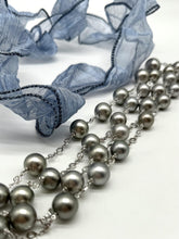 Lugano Grey Tahitian Pearl & Rose Cut Diamond Necklace 13mm 41.5 Inches