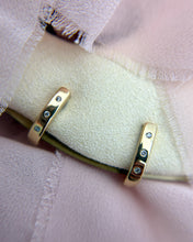Vintage 14K Yellow Gold Diamond Huggie Earrings
