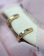 Vintage 14K Yellow Gold Diamond Huggie Earrings