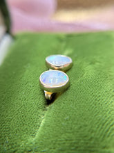 Vintage Opal Stud Earrings 14K Yellow Gold