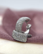 Effy Pave Style Diamond Huggie Earrings 14K White Gold