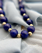 Vintage Lapis & 14K Gold Bead Necklace