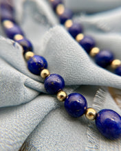 Vintage Lapis & 14K Gold Bead Necklace