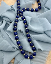 Vintage Lapis & 14K Gold Bead Necklace