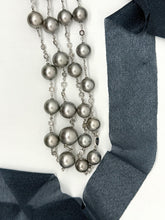 Lugano Grey Tahitian Pearl & Rose Cut Diamond Necklace 13mm 41.5 Inches
