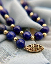 Vintage Lapis & 14K Gold Bead Necklace
