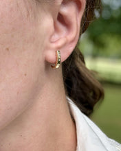 Vintage 14K Yellow Gold Diamond Huggie Earrings