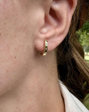 Vintage 14K Yellow Gold Diamond Huggie Earrings