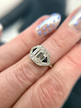 Vintage Art Deco Baguette Diamond Platinum Cocktail Ring