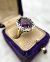 Vintage Amethyst & Diamond Halo Cocktail Ring