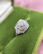 Vintage Two Stone Diamond Cocktail Ring 14K White Gold