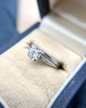 Vintage Platinum Wedding Set 0.95 Carat Old European Cut Diamond