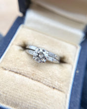 Vintage Platinum Wedding Set 0.95 Carat Old European Cut Diamond