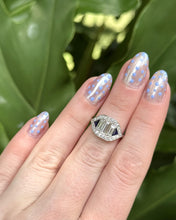 Vintage Art Deco Baguette Diamond Platinum Cocktail Ring