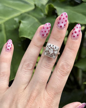 Vintage Diamond Cocktail Ring 14K White Gold