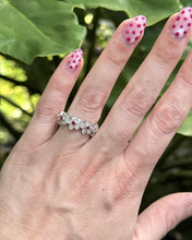 Platinum Ruby & Diamond Flower Eternity Band Size 6.5