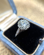 Vintage Art Deco 3.62 Carat Old European Cut Diamond Platinum Engagement Ring