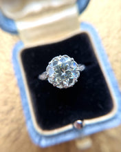 Vintage Art Deco 3.62 Carat Old European Cut Diamond Platinum Engagement Ring