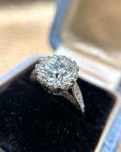 Vintage Art Deco 3.62 Carat Old European Cut Diamond Platinum Engagement Ring