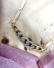 Vintage Watch Chain Style Diamond Necklace 18K Yellow Gold