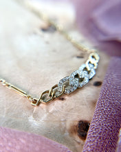 Vintage Watch Chain Style Diamond Necklace 18K Yellow Gold