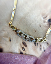 Vintage Watch Chain Style Diamond Necklace 18K Yellow Gold