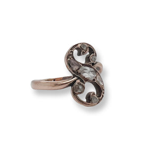 VICTORIAN ROSE CUT DIAMOND “S” RING