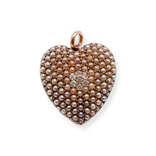 VICTORIAN PEARL AND DIAMOND HEART PENDANT