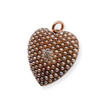 VICTORIAN PEARL AND DIAMOND HEART PENDANT