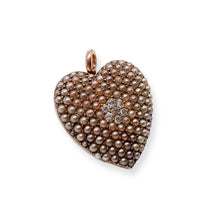 VICTORIAN PEARL AND DIAMOND HEART PENDANT