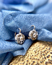 Vintage Georgian Rose Cut Diamond Dangle Earrings 14K Rose Gold