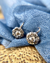 Vintage Georgian Rose Cut Diamond Dangle Earrings 14K Rose Gold