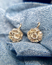 Vintage Georgian Rose Cut Diamond Dangle Earrings 14K Rose Gold