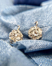 Vintage Georgian Rose Cut Diamond Dangle Earrings 14K Rose Gold