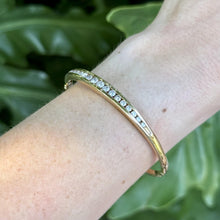 Vintage Diamond Bangle Bracelet 14K Yellow Gold
