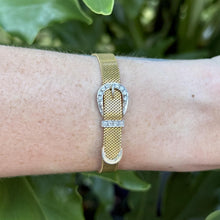 Vintage Retro Era Buckle Bracelet 14K Yellow & White Gold