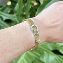Vintage Retro Era Buckle Bracelet 14K Yellow & White Gold