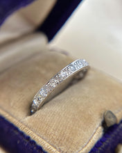 Vintage Art Deco Old European Cut Diamond Eternity Platinum Band Size 6.25