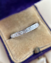 Vintage Art Deco Old European Cut Diamond Eternity Platinum Band Size 6.25