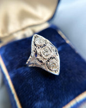 Vintage Art Deco Sapphire and Diamond Cocktail Ring