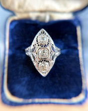 Vintage Art Deco Sapphire and Diamond Cocktail Ring