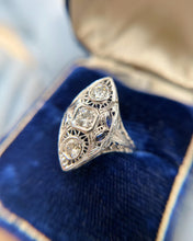 Vintage Art Deco Sapphire and Diamond Cocktail Ring