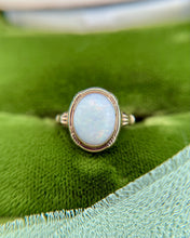 Vintage White Opal Cocktail Ring 10K Rose Gold