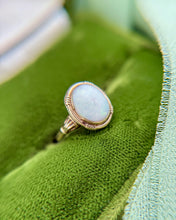 Vintage White Opal Cocktail Ring 10K Rose Gold