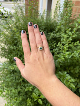 Retro Emerald & Diamond Cocktail Ring 14K Yellow Gold