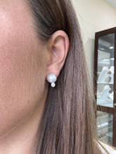 Platinum Pearl & Diamond Drop Earrings