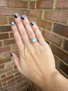 GIA Certified 3 carat Old European Cut Platinum Engagement Ring