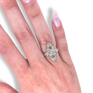 EDWARDIAN 14K SHIELD RING