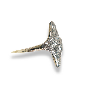 EDWARDIAN 14K SHIELD RING